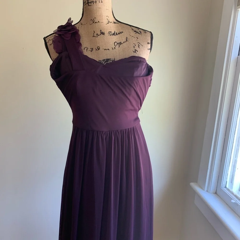 DB Studio one shoulder belted purple dress 8/10